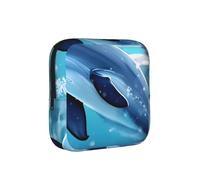 Winter the Dolphin Period Proof Storage Bag-Feminine Hygiene Travel Case for Sanitary Pads, Discreet Mensural Pouch for Purse Office