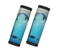 Winter The Dolphin Print Luggage Handle Wraps For Suitcases, 2 Pack Neoprene Travel Bag Luggage Identifiers