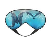 Winter The Dolphin Print Sleep Mask Eye Masks Blindfold Eye Cover Eyeshade for Night Sleeping Travel Airplane Ues