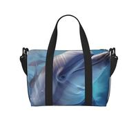 Winter the Dolphin Printed Carryall Tote, Travel Underseat Hand Luggage Bag, Organizer Carry on Hand Bag for Gym Weekend Women and Men
