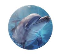 Winter The Dolphin Printed Gaming Mouse Pad 2 PCS, Round Non-Slip Rubber Base Laptop Mousepad Desk Mat for Gamer, Office, Home