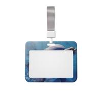 Winter The Dolphin Printed ID Badge Holder with Lanyard, Clear Plastic Badge Holder for Work, School, Hospital, Security - Water Resistant & Dirt Proof