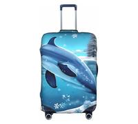 winter the dolphin Printed luggage cover, double stitching all around, high elastic material, suitable for travel and business trip