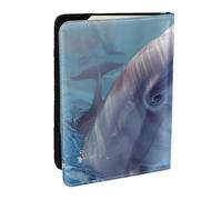 winter the dolphin Printed Passport Holder - 6.5 x 4.5 Inch RFID Blocking Travel Wallet,Stylish Passport Cover,Lightweight Document Organizer for Cards
