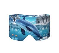 Winter The Dolphin Printed Sleep Eye and Ear Masks (26.8Ã-4.3 inches) Suitable for Travel, Yoga, Deep Rest Indoor and Outdoor