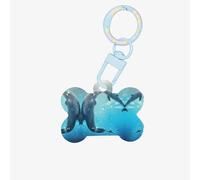 Winter The Dolphin Printing Acrylic Dog Bone Ornament,Pet Tags,Key Chain Dogs Tag for Holiday for Pet Lovers,Dogs Gift