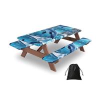 winter the dolphin Rectangular water-repellent picnic tablecloths, outdoor camping, picnic, BBQ