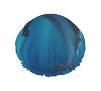 winter the dolphin Shower Caps for Women Reusable Waterproof Shower Bonnet Large Elastic Bath Caps DoubleBathing Hair Caps Designed for all Hair Lengths with PEVA Lining