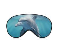Winter The Dolphin Sleep Mask, Ultra Soft Eye Mask for Sleeping with Adjustable Strap, Comfortable Lightweight Blindfold Eyeshade, Total Blackout Eye Cover for Night Sleep Travel Office Nap