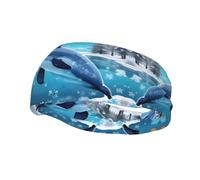 winter the dolphin Sports Sweatband Headband Lightweight Stretch Breathable Moisture Absorbing for Men and Women