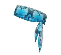 winter the dolphin Unisex Sports Head Tie - Double-Sided, Moisture-Wicking Workout Headband, Adjustable Knotted Band for Running, Yoga & Gym