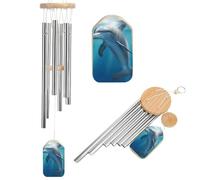 Winter The Dolphin Wind Chimes, Soothing Melodic Memorial Windchimes Soothing Melody Wind Chime Handcrafted Hanging Decoration for Home Garden Balcony Courtyard Decor