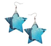 winter the dolphin Women's Fashion Earrings, Celestial Dangle Earrings, Star Shape Jewelry for a Versatile