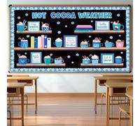 Winter Theme Bulletin Board - Hot Cocoa Mug Decorations Warm Inspirational Winter Classroom Decorations Snowflake Cutouts School Family Holiday Party