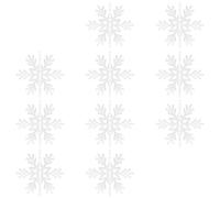 Winter-Themed Decorations Worktop Ornamentation Pack of 10 Detailed Wood Carvings Winter Festival Dining Deck Green Christmas Party Decorations