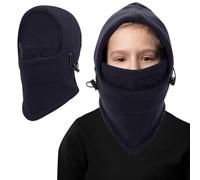 Winter Thermal Balaclava Kids,Multifunctional Windproof Kids Ski Mask Balaclava Adjustable Warm Face Cover Hat Hood Neck Warmer Scarf for Boys Girls Outdoor Sports (UK, Alpha, One Size, Navy)