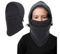 Winter Thermal Balaclava Kids,Multifunctional Windproof Kids Ski Mask Balaclava Adjustable Warm Face Cover Hat Hood Neck Warmer Scarf for Boys Girls Outdoor Sports (UK, Alpha, One Size, Dark Grey)