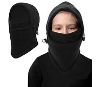 Winter Thermal Balaclava Kids,Multifunctional Windproof Kids Ski Mask Balaclava Adjustable Warm Face Cover Hat Hood Neck Warmer Scarf for Boys Girls Outdoor Sports (UK, Alpha, One Size, Black)
