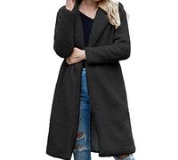 Winter Thermal Coats for Women UK Faux Fur Coat Furry Long Jacket Warm Jacket Lapel Coat Faux OverCoat Solid Turn Down Collar Outerwear Long Sleeve Jacket Fur Top Jacket