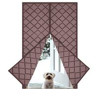 Winter Thermal Door Curtain - Thickened Polyester Cotton Magnetic Closure, Windproof Draft Proof, Energy-Saving Warm Door Cover for Front Door/Living Room (200x270cm, Brown)