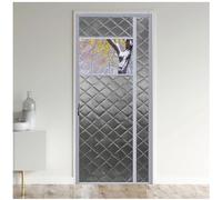 Winter Thermal Door Curtains Self Closing Insulated Door Cover Waterproof & Windproof with Weighted Bottom for Energy Efficiency Grey 130x220CM