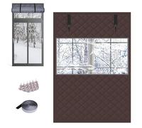 Winter Thermal Window Cover Insulation Kit for Energy Efficiency Windproof Oxford Cloth Fits W 55105 cm Keeps Home Warm Brown (115x165cm)