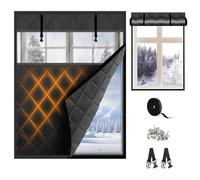 Winter Thermal Window Ilat Kit Heat Blocking Film for Cold Weather Energy Saving Blanket Cover War Protect Black (W150*H110cm)