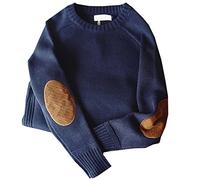 Winter Thick Men'S Sweater Patch All-Match Knitted Bottoming Shirt Men'S Sweater Dark Blue