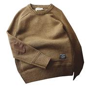 Winter Thick Men'S Sweater Patch All-Match Knitted Bottoming Shirt Men'S Sweater Khaki