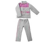 Winter Thick Patient Care Clothes Easy to Wear and Take Off, Fracture Rehabilitation Nursing Paralyzed Bedridden Elderly Cotton Clothes and Pants(Pink,L)