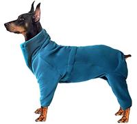 Winter Thick Warm Dog Coat, Dog Fleece Jumper with Legs, Adjustable Pet Hoodies Male/Female Overalls for Corgi, Suitable for Puppy Small Medium Large Dogs (Color : Green, Size : M)