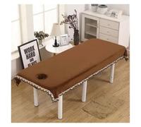 Winter Thicken Lace Edge Velvet Beauty Salon Bed Sheets Bedspread SPA Massage Soft Table Cover with/no Hole for Spa Beauty Salon(Brown,100x200cm no Hole)