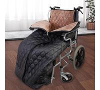 Winter Thicken Wheelchair Warmer Blanket, Waterproof Windproof Fleece Lined Cozy Leg Cover with Zipper for Leg Lower Body Warm for Elderly Patients and Disabled