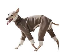Winter Thin Dog Onesie Jumpsuit,Soft Warm Pet Turtleneck Sweater Stretchy Clothes for Small Medium Large Dogs_3XL(Brown)
