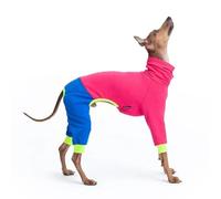 Winter Thin Dog Onesie Jumpsuit,Soft Warm Pet Turtleneck Sweater Stretchy Clothes for Small Medium Large Dogs_3XL(Pink)