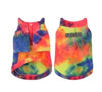Winter Tie Dye Pattern Reflective Fleece Dog Sweater Winter Warm Turtleneck Jacket With D Ring Leash Attachment Soft Cozy Puppy Vest Clothing For Small Breed (A, 20x15 cm)