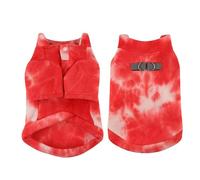 Winter Tie Dye Pattern Reflective Fleece Dog Sweater Winter Warm Turtleneck Jacket With D Ring Leash Attachment Soft Cozy Puppy Vest Clothing For Small Breed (E, 20x15 cm)