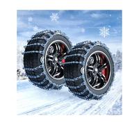 Winter Tire Chains, Portable Reusable Universal Emergency Tire Traction Chain for Passenger Car, Pickup Trucks and SUV - Set of 2