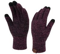 Winter Touchscreen Gloves for Men Women Warm Anti-Slip Touch Screen Lined Knit Glove, Rose Red, Medium