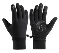 Winter Touchscreen Gloves for Men Women - Warm Waterproof Gloves for Running Cycling Driving Freezer (Black, XL)