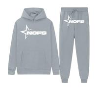 Winter Tracksuit for Men UK Contrast Full Zip Sports Jacket Casual Joggers Drawstring Elasticated Waist 2 Piece with Zipper Pockets Track Suits Sets Sweatpants and Sweatshirt (Z1 Light Gray,S)