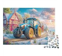 Winter Tractor Scene 1000 Piece Precise Interlocking Rural Farm Landscape Style Jigsaw for Teens Digital Detox Frameable Puzzle Stay at Home Fun Limited Edition 38x26cm/1000pcs