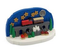 Winter Train Diorama | Christmas Snowglobe Scene | Kit Made With Real LEGO | Instructions Included