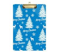 Winter Tree and Deer Blue and White A4 Physical Therapist clipboard Standard Hole for 5th Grade Classroom Essentials for Teachers Size 9 x 12