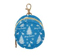 Winter Tree and Deer Blue and White Baby Pacifier Case Holder with Zipper and Clip Coin Purse Change Holder, Baby Items Container Box