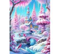 Winter Tree Lodge Puzzles 120 for Adults,jigsaw puzzles for adults 120 Pieces Puzzle Home Challenging Educational Games Home Decoration puzzle Gifts