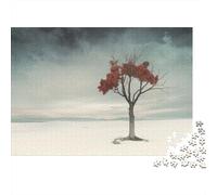Winter Tree Photography 1000-Piece Puzzle for Adults, 52x38cm/1000pcs, A Quiet Challenge for Solo Leisure Time; Low-dust White Cardboard Pieces