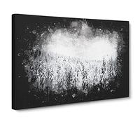 Winter Trees Abstract Paint Splash Modern Art Canvas Wall Art Print Ready to Hang, Framed Picture for Living Room Bedroom Home Office Décor, 30x20 Inch (76x50 cm)