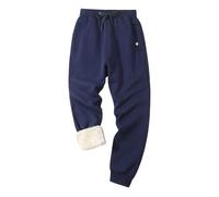 Winter Trousers Men Joggers Mens Thermal Work Jogger Fleece Lined Cargo Sweatpants Active Pants Men's Bottoms with Pockets Tracksuit Leggings Blue #1 XL