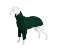 Winter Turtleneck Italian Greyhound Knitted Sweater Solid Color Whippet Dog Clothes 2 Legs Long Sleeve Pet Bellington Warm Jumpsuit(Dark Green,Lagre)